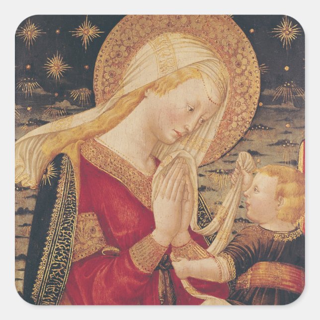 Pegatina Cuadrada Vírgenes y niños 2 (Anverso)