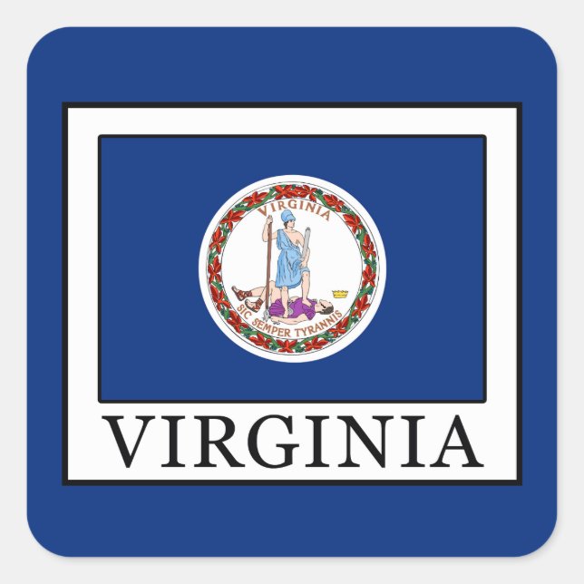 Pegatina Cuadrada Virginia (Anverso)