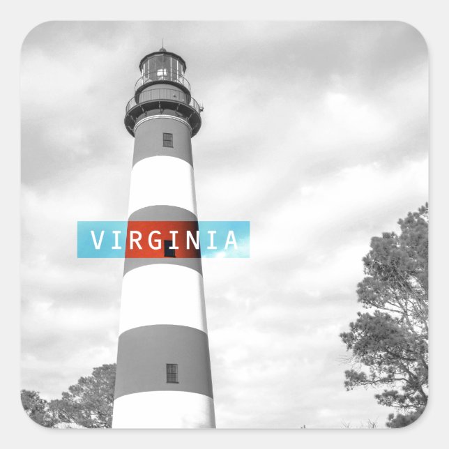 Pegatina Cuadrada Virginia (Anverso)