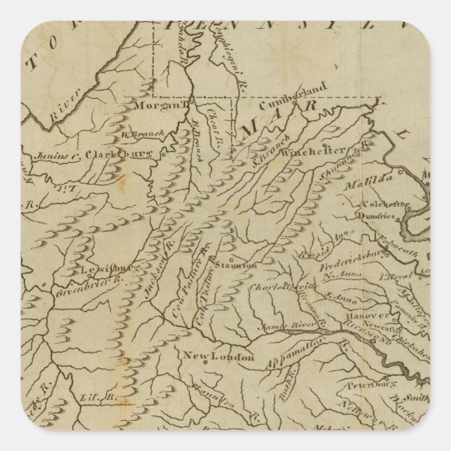 Pegatina Cuadrada Virginia 12 (Anverso)