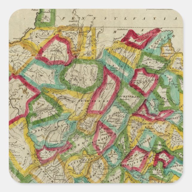 Pegatina Cuadrada Virginia 3 (Anverso)