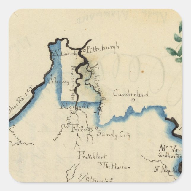 Pegatina Cuadrada Virginia 5 (Anverso)