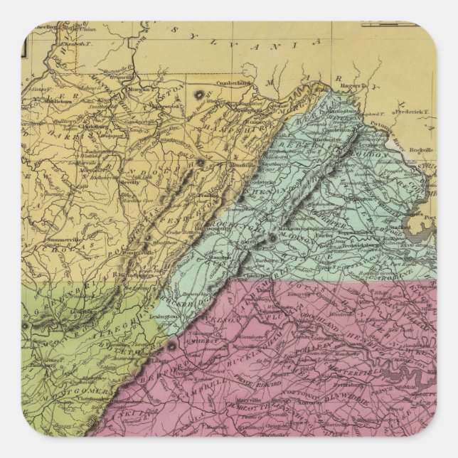 Pegatina Cuadrada Virginia 7 (Anverso)