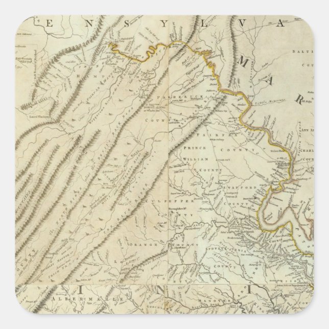 Pegatina Cuadrada Virginia Compuesta (Anverso)