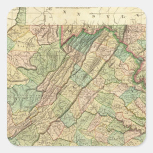 Pegatina Cuadrada Virginia, Maryland y Delaware