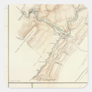 Pegatina Cuadrada Virginia, rutas de Averell