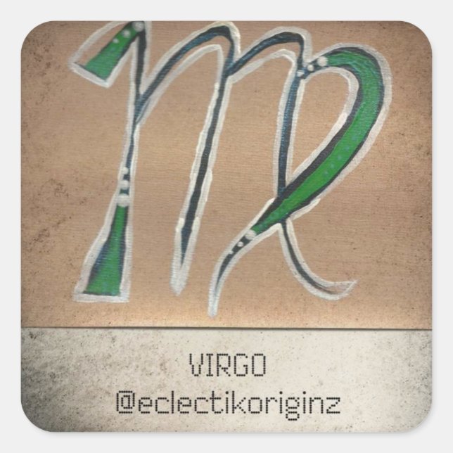Pegatina Cuadrada Virgo (Anverso)