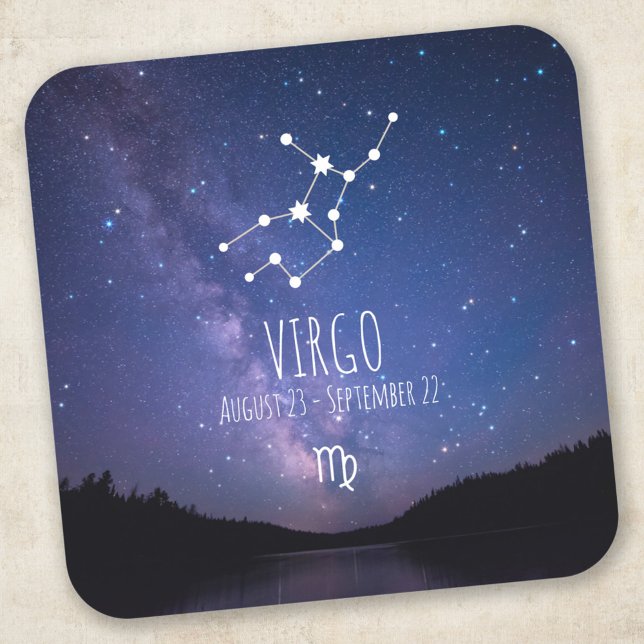 Pegatina Cuadrada Virgo | Constelación zodiaca personalizada (Subido por el creador)