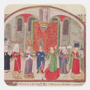 Pegatina Cuadrada Virtudes teológicas y cardinales