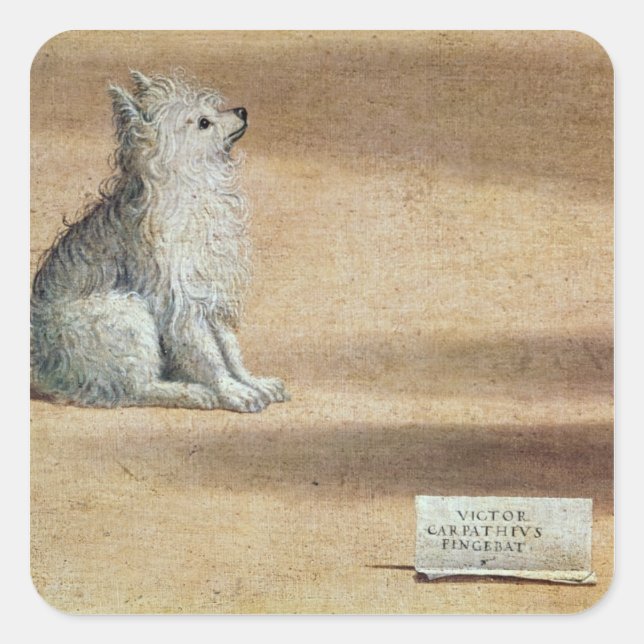 Pegatina Cuadrada Visión de San Agustín (Anverso)