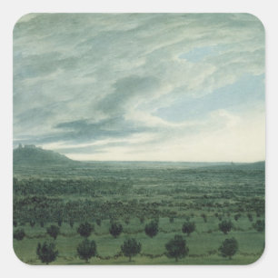 Pegatina Cuadrada Visión desde el Mirabella, c.1782