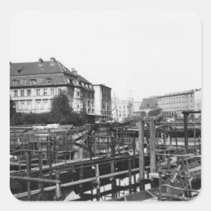 Pegatina Cuadrada Visión desde "Fischerinsel", Berlín, c.1910