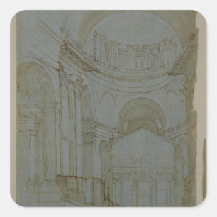 Pegatina Cuadrada Visión en nuevo San Pedro en Roma