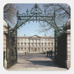 Pegatina Cuadrada Visión exterior desde la puerta, construida