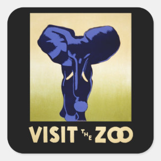 Pegatina Cuadrada Visita El Zoológico