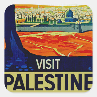 Pegatina Cuadrada Visitar Palestina