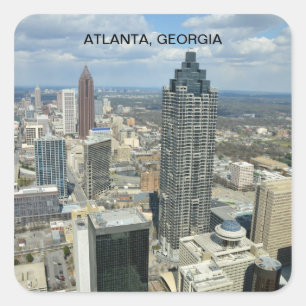 Pegatina Cuadrada Vista aérea de Atlanta, Georgia