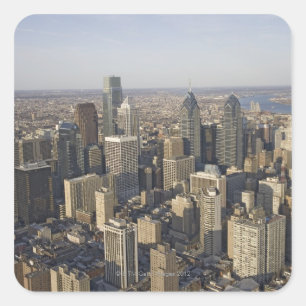Pegatina Cuadrada Vista aérea de Philadelphia, Pennsylvania