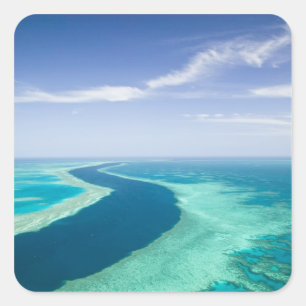 Pegatina Cuadrada Vista aérea del Gran Arrecife de Coral por la
