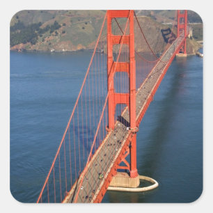 Pegatina Cuadrada Vista aérea del puente Golden Gate en la