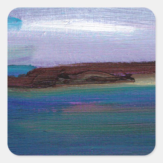 Pegatina Cuadrada Vista al mar de las Arenas Largas (Anverso)