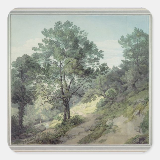 Pegatina Cuadrada Vista cerca de Cantonteign, Devon (Anverso)