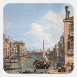 Pegatina Cuadrada Vista de Canaletto al Gran Canal