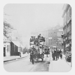 Pegatina Cuadrada Vista de Church Street, Kensington c.1906