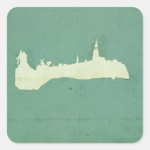 Pegatina Cuadrada Vista de Hamburgo
