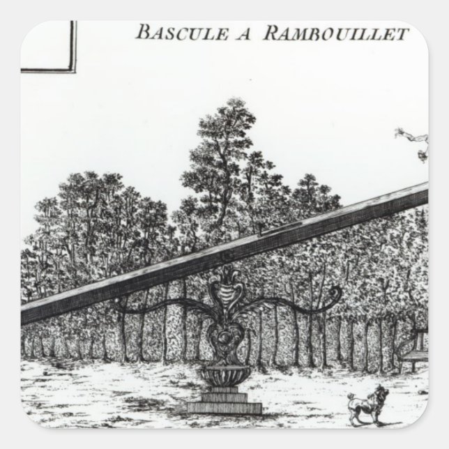 Pegatina Cuadrada Vista de jardín en Rambouillet, de 'Details des N (Anverso)