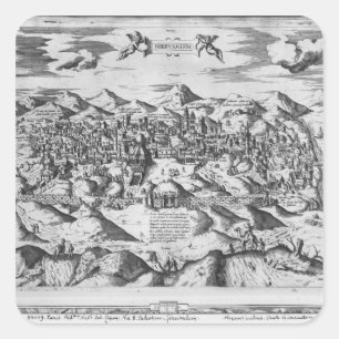 Pegatina Cuadrada ¿Vista de Jerusalén, 1570?