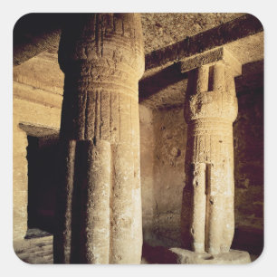 Pegatina Cuadrada Vista de la capilla de la tumba de Meryre, nuevo