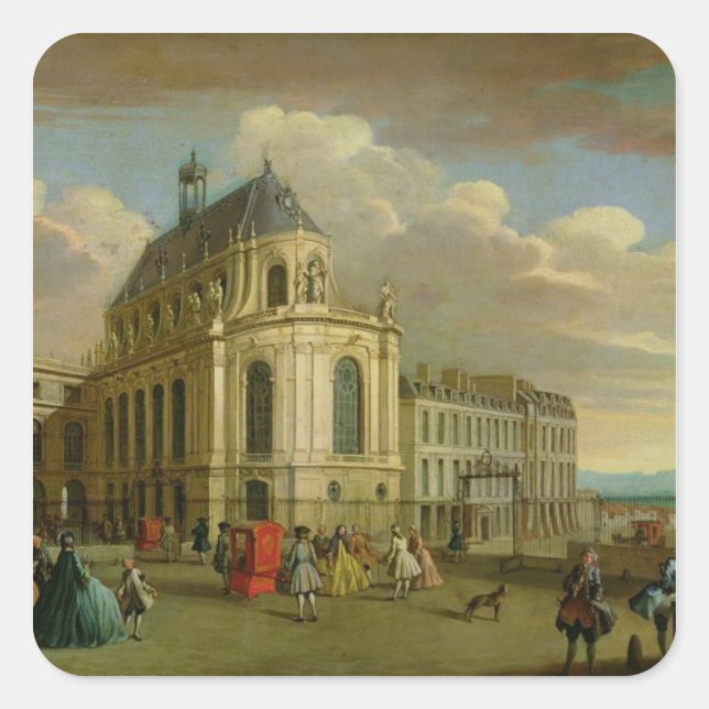 Pegatina Cuadrada Vista de la Capilla del Castillo (Anverso)