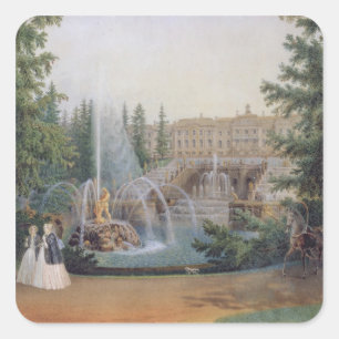 Pegatina Cuadrada Vista de la cascada margosa