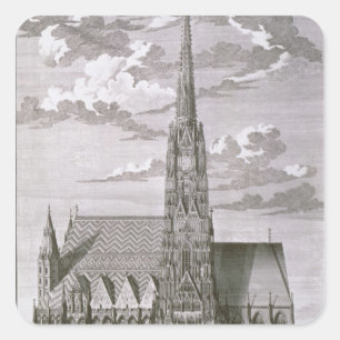 Pegatina Cuadrada Vista de la Catedral de San Esteban