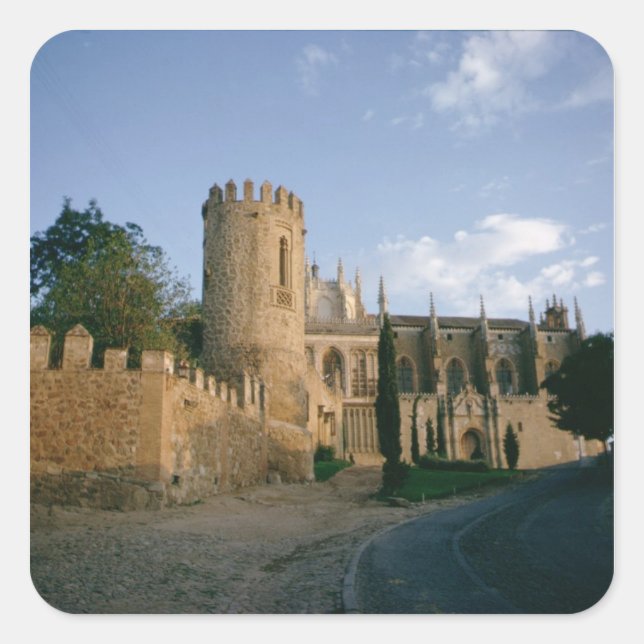 Pegatina Cuadrada Vista de la ciudad (Anverso)