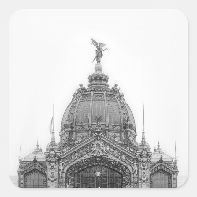 Pegatina Cuadrada Vista de la Cúpula Central (Anverso)