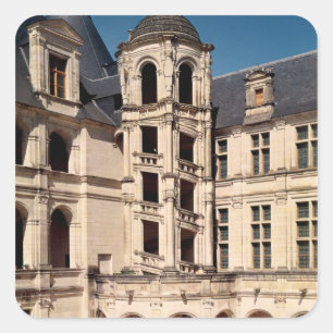 Pegatina Cuadrada Vista de la escalera principal, 1519-46