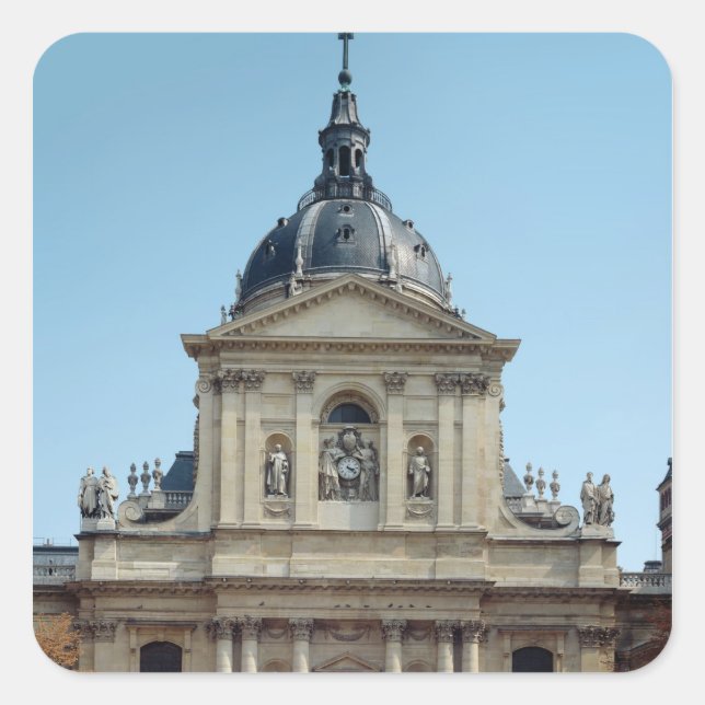 Pegatina Cuadrada Vista de la fachada, construida 1635-42 (Anverso)