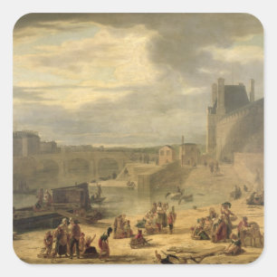 Pegatina Cuadrada Vista de la galería magnífica del Louvre