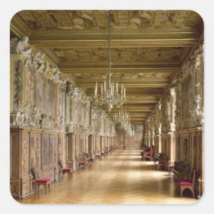 Pegatina Cuadrada Vista de la Galerie Francois I, 1528-40