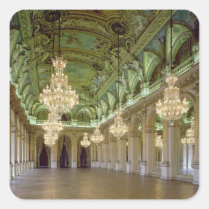 Pegatina Cuadrada Vista de la Grande Salle des Fetes, después de 187