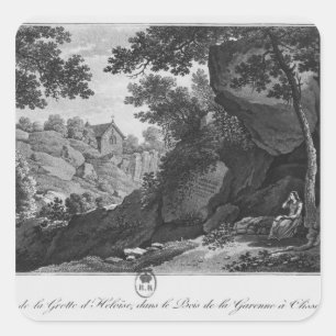 Pegatina Cuadrada Vista de la gruta de Heloise el La Garenne del