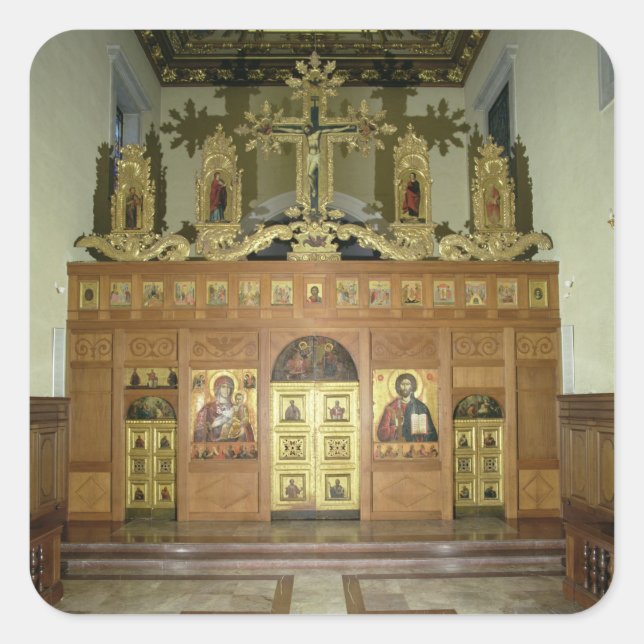 Pegatina Cuadrada Vista de la Iconostasis, 1641 (foto) (ver 137901 (Anverso)