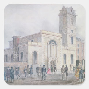 Pegatina Cuadrada Vista de la Iglesia de San Bartolomé