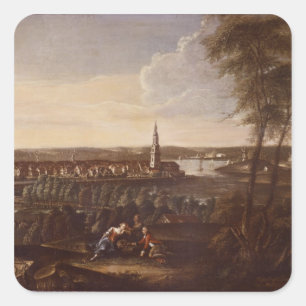 Pegatina Cuadrada Vista de la Iglesia del Espíritu Santo