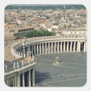 Pegatina Cuadrada Vista de la plaza