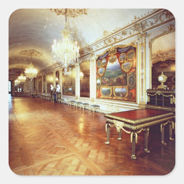 Pegatina Cuadrada Vista de la Sala de Batallas (Anverso)