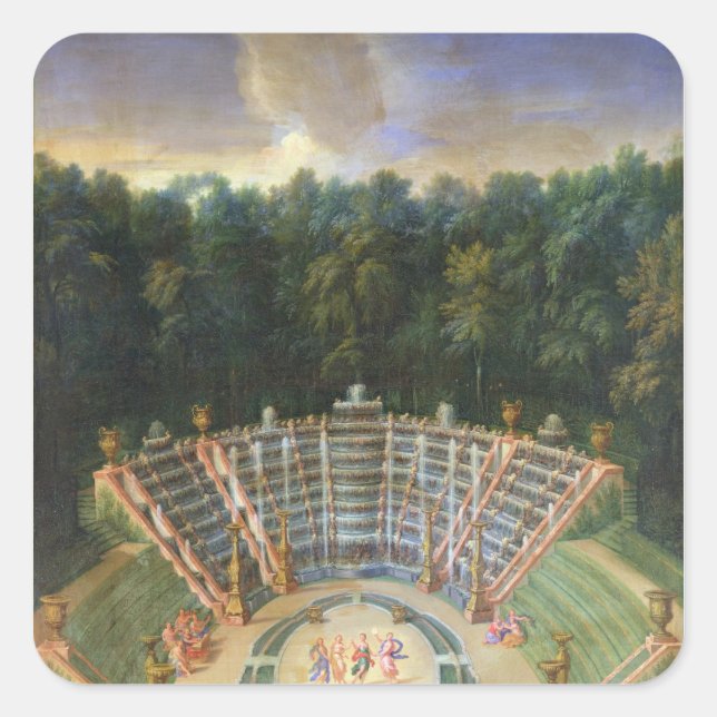 Pegatina Cuadrada Vista de la Salle de Bal (Anverso)