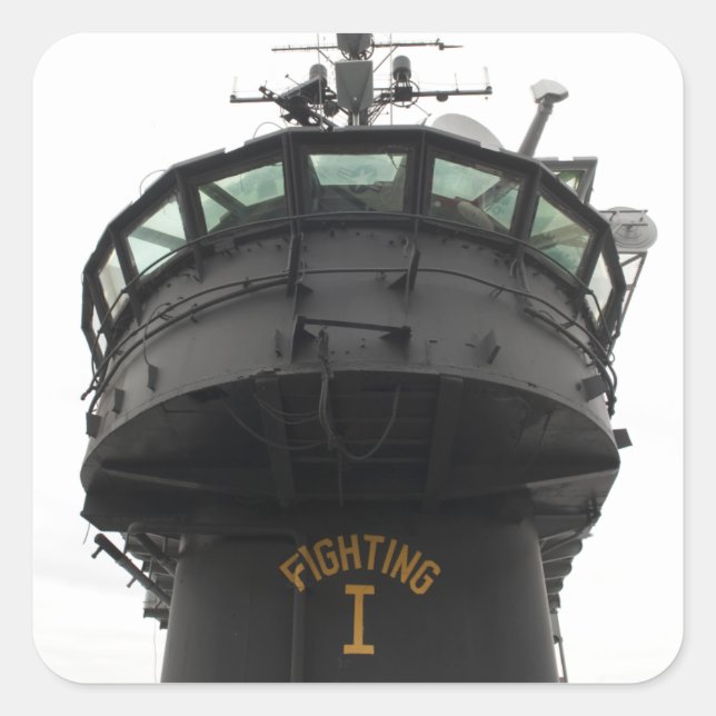 Pegatina Cuadrada Vista de la sección frontal de la superestructura (Anverso)